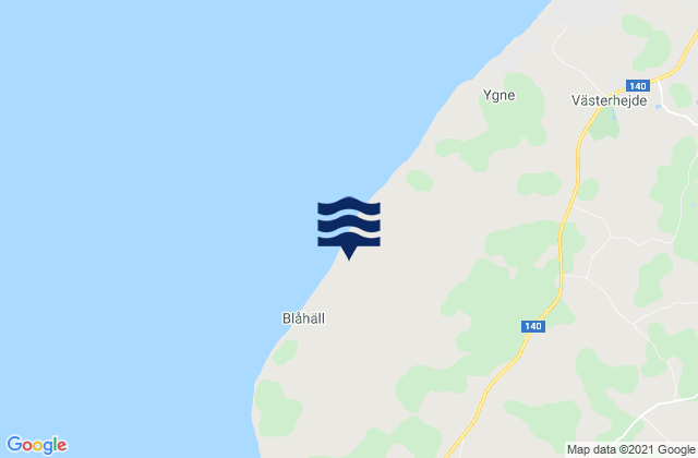 Mapa da tábua de marés em Tofta, Sweden