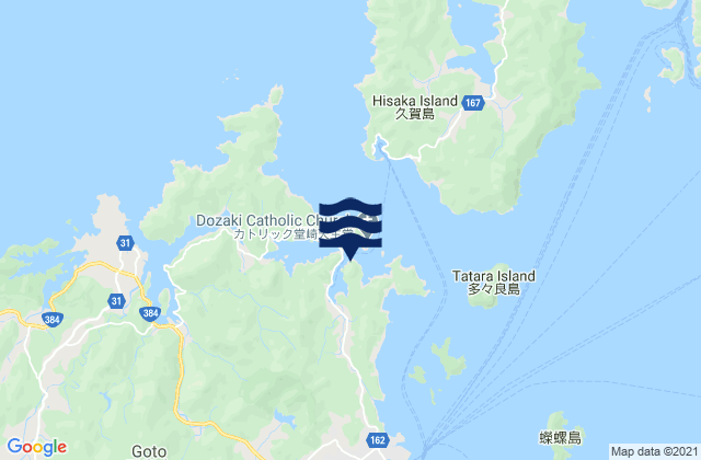 Mapa da tábua de marés em Togi Ura, Japan