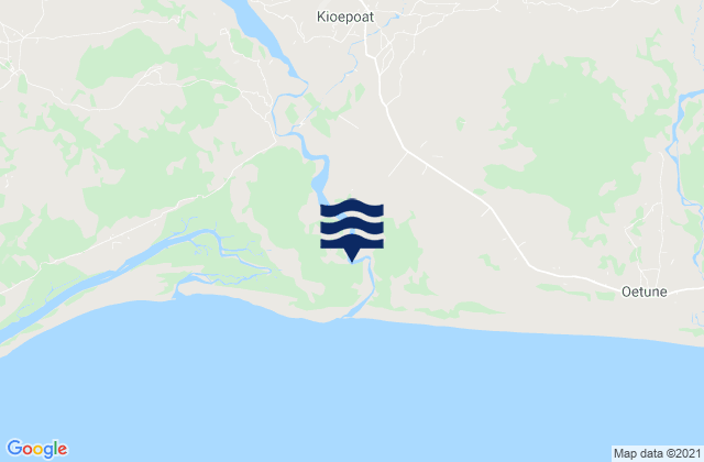 Mapa da tábua de marés em Toifeu, Indonesia
