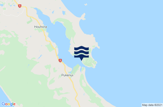 Mapa da tábua de marés em Tokoroa Island, New Zealand