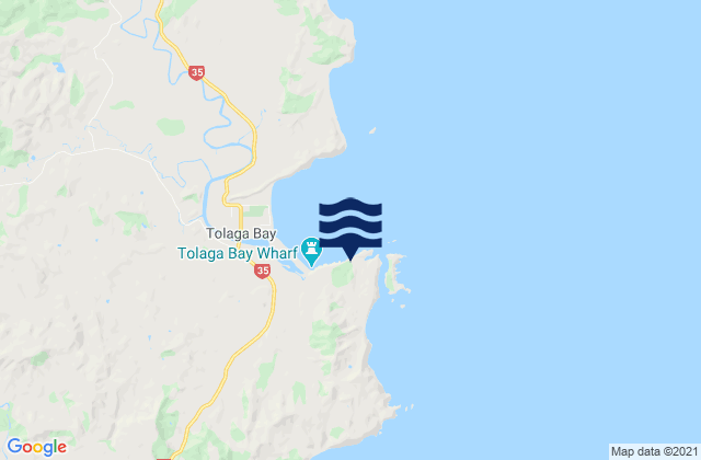 Mapa da tábua de marés em Tolaga Bay - Cooks Cove, New Zealand