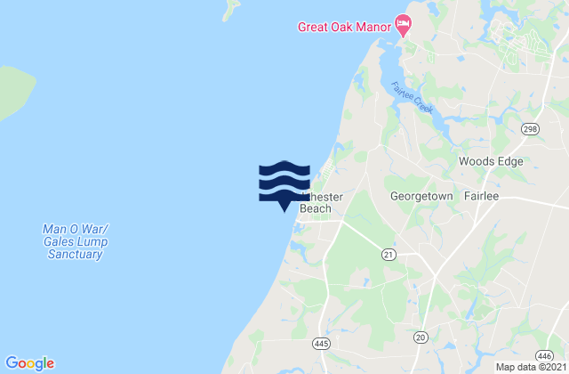Mapa da tábua de marés em Tolchester Beach 0.33 n.mi. west of, United States