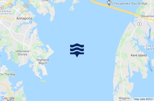 Mapa da tábua de marés em Tolly Point 1.6 miles east of, United States