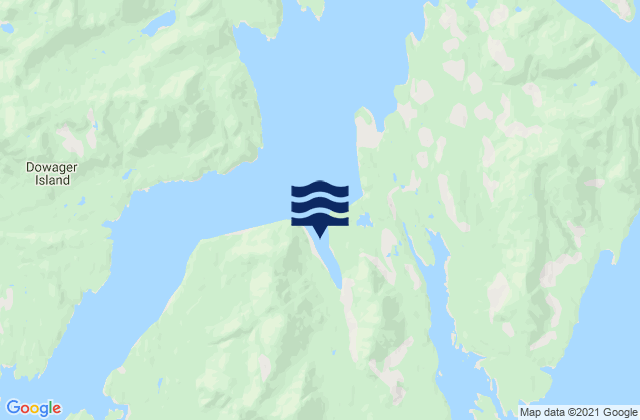 Mapa da tábua de marés em Tom Bay, Canada