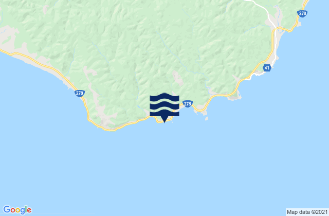 Mapa da tábua de marés em Tomarimachi, Japan