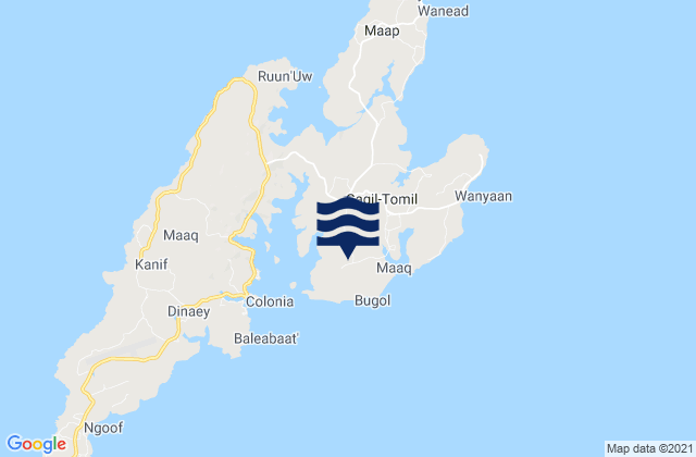 Mapa da tábua de marés em Tomil Municipality, Micronesia