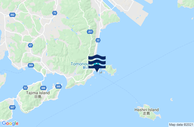 Mapa da tábua de marés em Tomochotomo, Japan