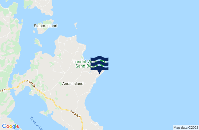 Mapa da tábua de marés em Tondol, Philippines