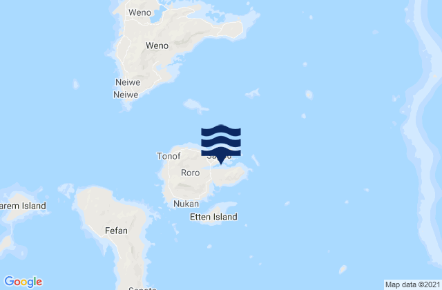 Mapa da tábua de marés em Tonoas Municipality, Micronesia