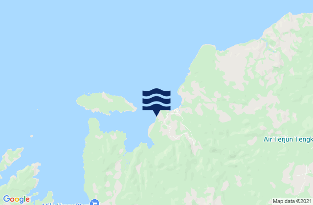 Mapa da tábua de marés em Toroloji, Indonesia