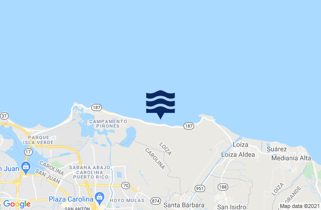 Mapa da tábua de marés em Torrecilla Baja Barrio, Puerto Rico