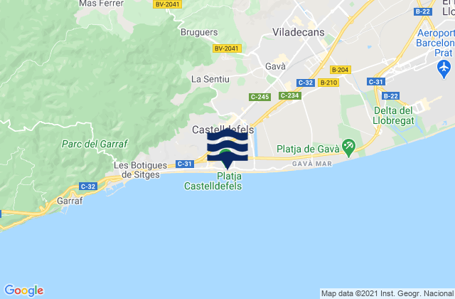 Mapa da tábua de marés em Torrelles de Llobregat, Spain