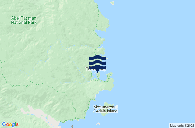 Mapa da tábua de marés em Torrent Bay, New Zealand