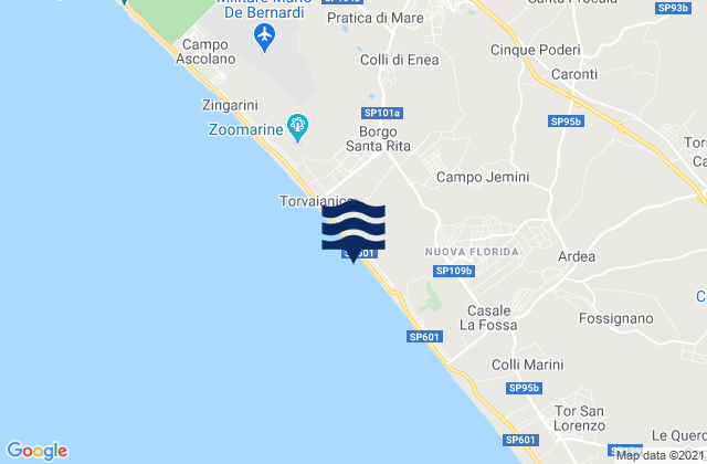 Mapa da tábua de marés em Torvaianica Alta, Italy