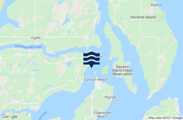 Mapa da tábua de marés em Totten Inlet Entrance, United States