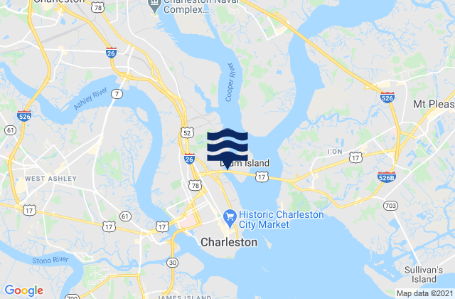 Mapa da tábua de marés em Town Creek 0.2 mile above bridge, United States