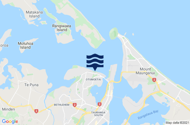 Mapa da tábua de marés em Town Wharf, New Zealand