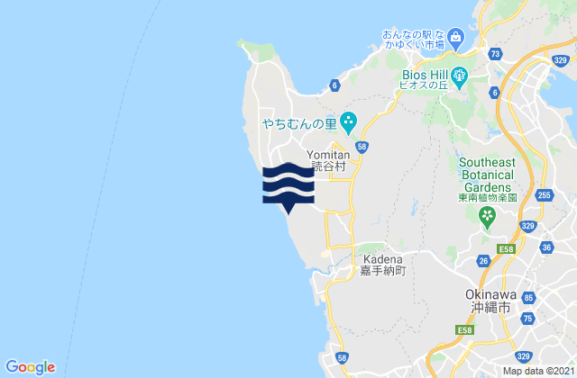 Mapa da tábua de marés em Toya, Japan
