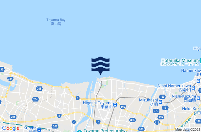 Mapa da tábua de marés em Toyama, Japan