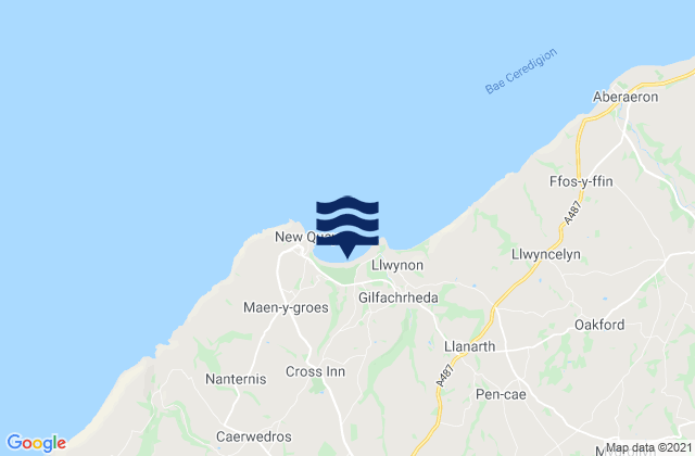 Mapa da tábua de marés em Traeth Gwyn Beach, United Kingdom