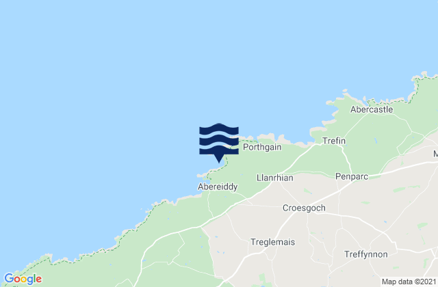 Mapa da tábua de marés em Traeth Llyfn Beach, United Kingdom