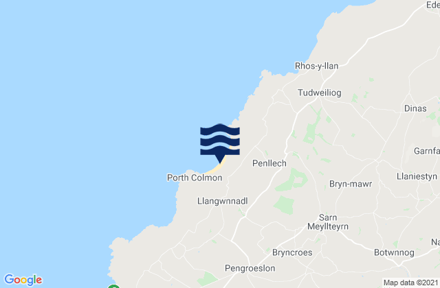 Mapa da tábua de marés em Traeth Penllech, United Kingdom