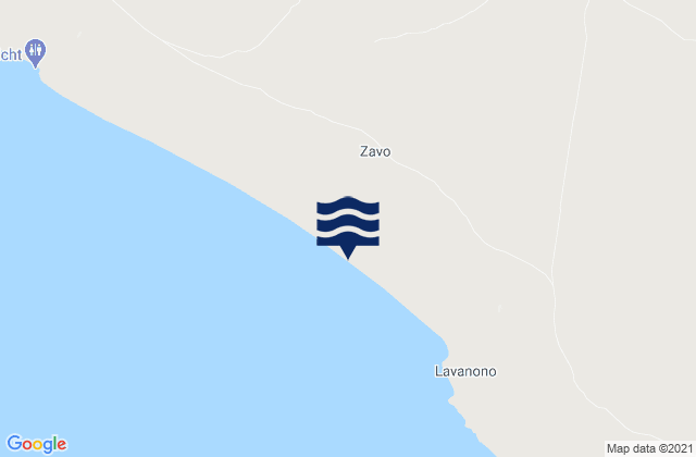 Mapa da tábua de marés em Tranovaho, Madagascar