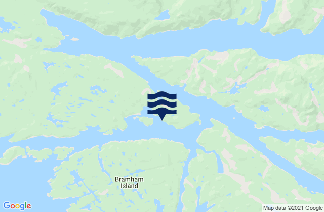 Mapa da tábua de marés em Treadwell Bay, Canada