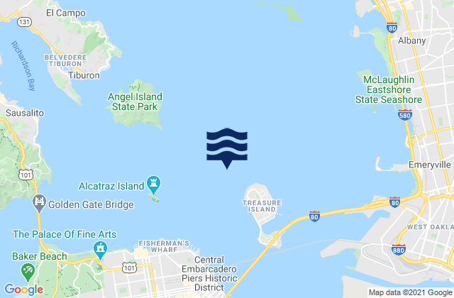 Mapa da tábua de marés em Treasure Island 0.78 NM NW of, United States