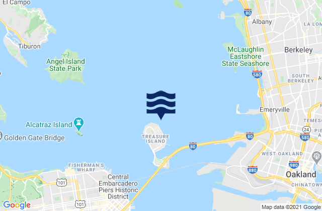 Mapa da tábua de marés em Treasure Island .5 mi N, United States