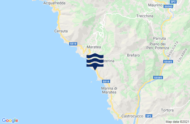 Mapa da tábua de marés em Trecchina, Italy