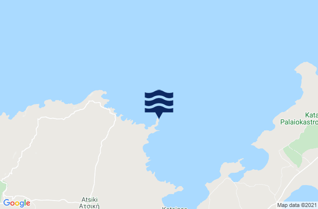 Mapa da tábua de marés em Trigiés, Greece