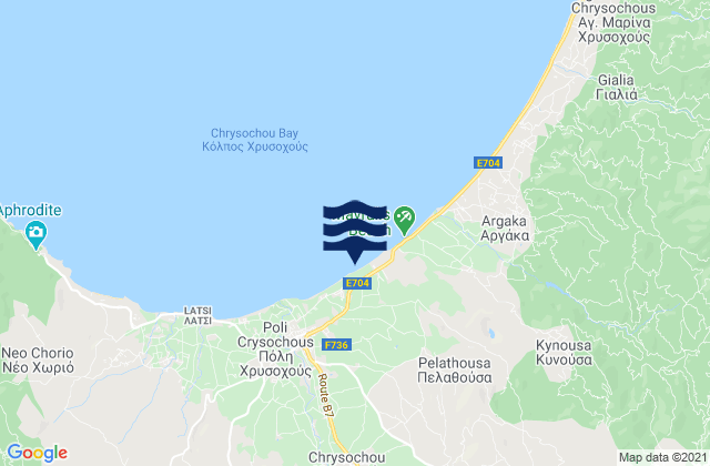 Mapa da tábua de marés em Trimithoúsa, Cyprus