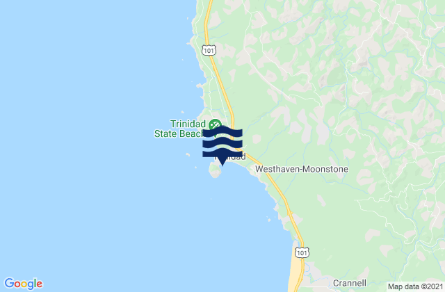 Mapa da tábua de marés em Trinidad Harbor, United States