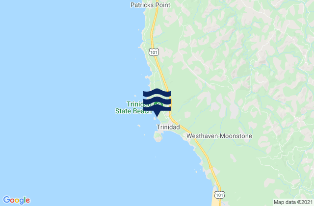 Mapa da tábua de marés em Trinidad State Beach, United States