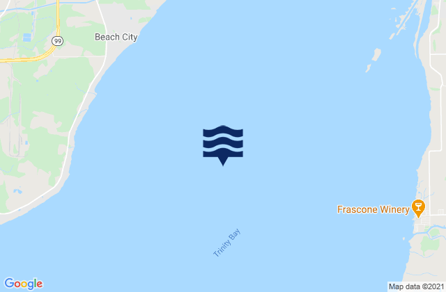 Mapa da tábua de marés em Trinity Bay, United States