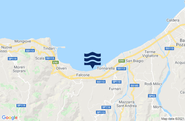 Mapa da tábua de marés em Tripi, Italy