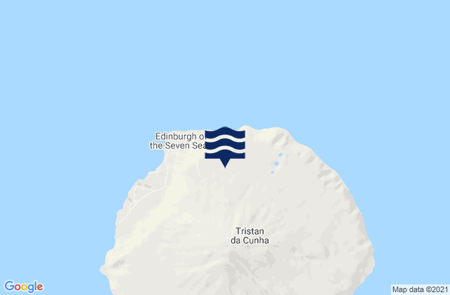 Mapa da tábua de marés em Tristan da Cunha, Saint Helena