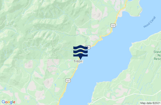 Mapa da tábua de marés em Triton Cove, United States