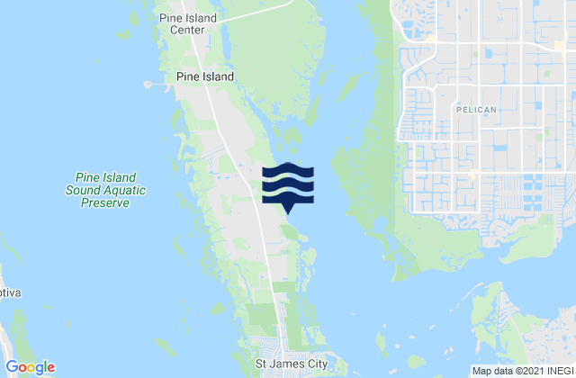 Mapa da tábua de marés em Tropical Homesites Landing Pine Island, United States