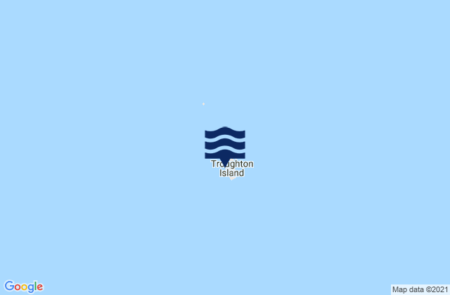 Mapa da tábua de marés em Troughton Island, Australia