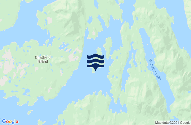 Mapa da tábua de marés em Troup Passage, Canada
