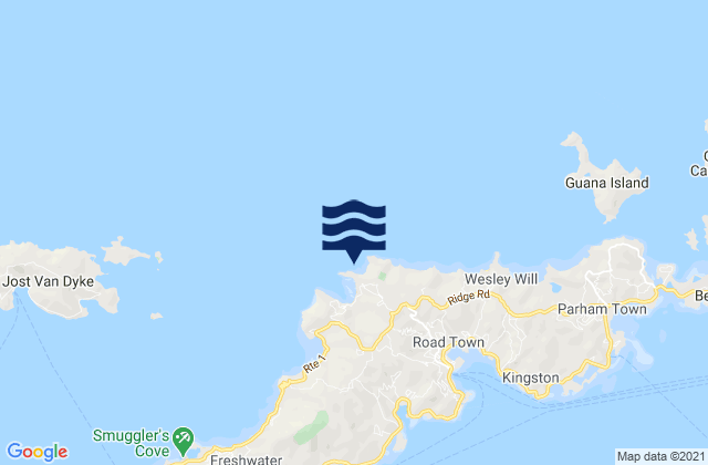 Mapa da tábua de marés em Trunk Bay - Shark Bay, U.S. Virgin Islands