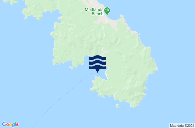 Mapa da tábua de marés em Tryphena, New Zealand