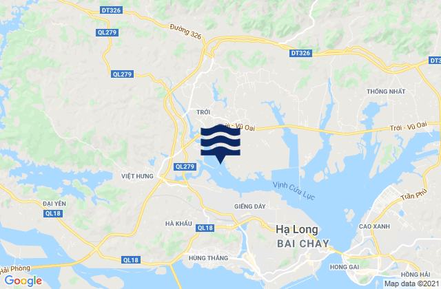 Mapa da tábua de marés em Trới, Vietnam
