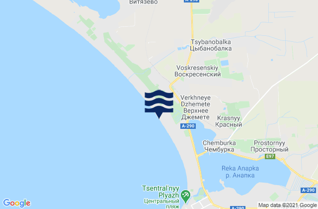 Mapa da tábua de marés em Tsibanobalka, Russia