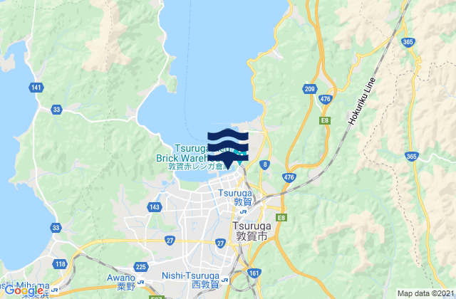 Mapa da tábua de marés em Tsuruga-shi, Japan