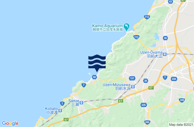 Mapa da tábua de marés em Tsuruoka Shi, Japan