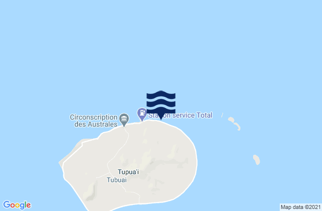 Mapa da tábua de marés em Tubuai Island, French Polynesia