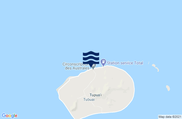 Mapa da tábua de marés em Tubuai, French Polynesia
